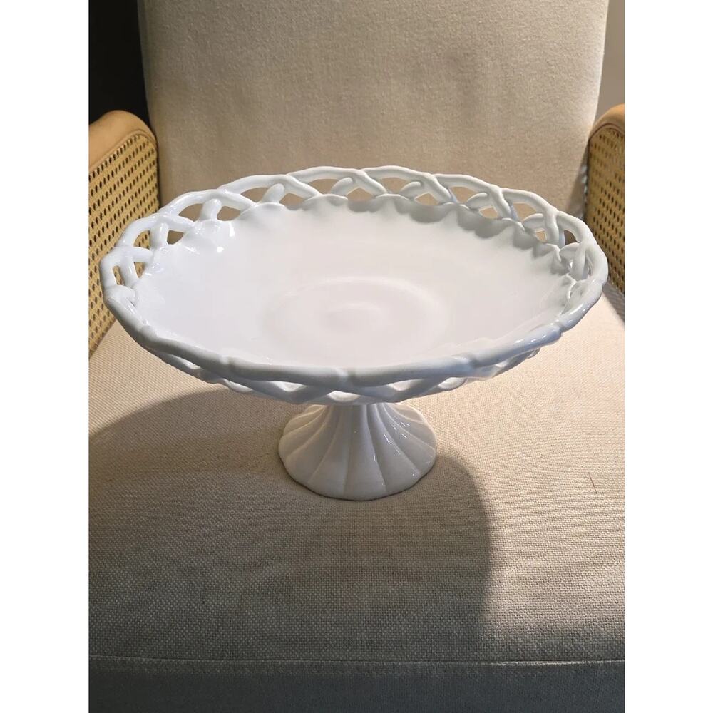 Vintage Colony Milk Glass Lace Edge Large 12" Centerpiece Bowl